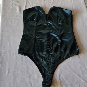 Blue Blush Black Strapless Bodysuit